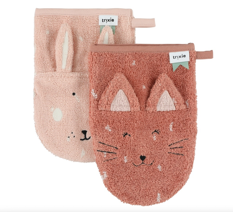 Gant de toilette 2-pack (divers coloris) - Cat/ Rabbit -