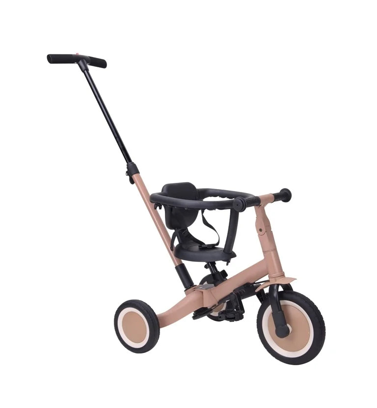 Tricycle avec barre de poussée LIO brun macchiato - Toys