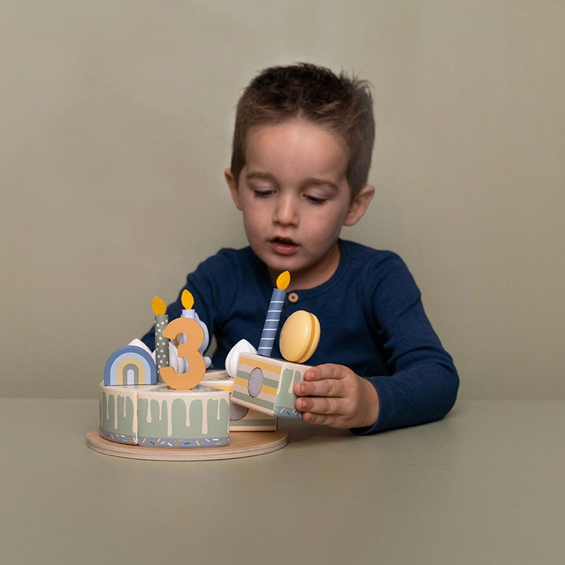 Geburtstagskuchen aus Holz Blau - 26 - parts Toys