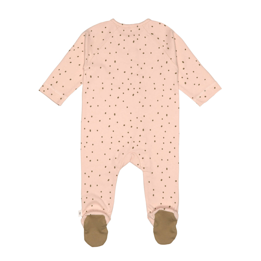 Baby-Pyjama mit Füßen - Bio-Baumwolle Puderrosa - p