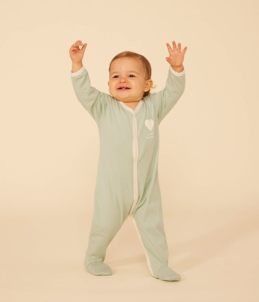 Baby-Pyjama aus Baumwolle, grün, Herbarium - Pyjama