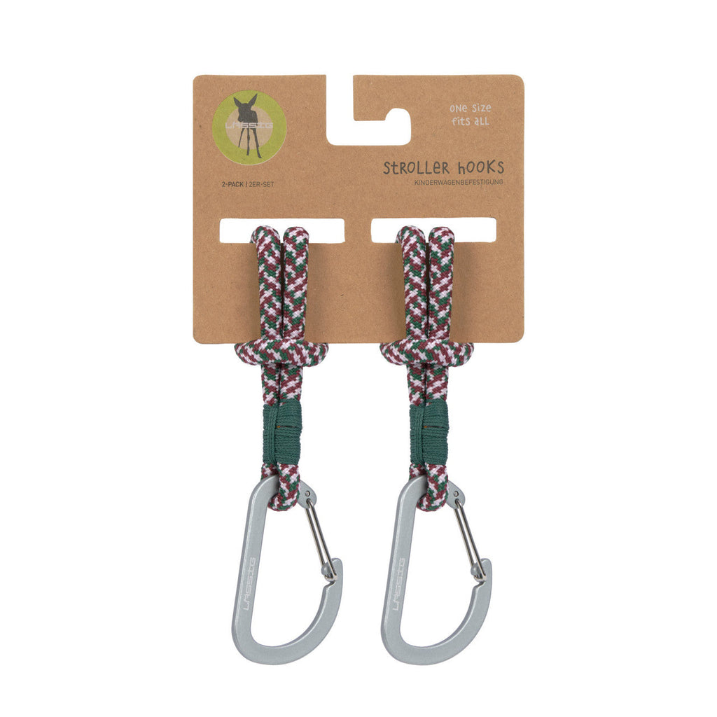 Stroller clips with snap hook (set of 2) lavender green