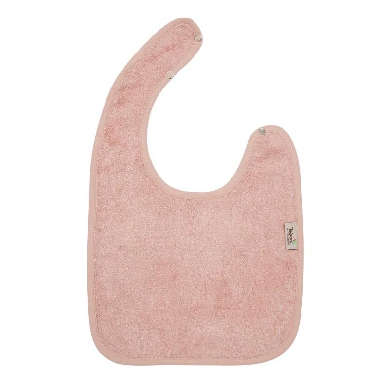 Bib with bamboo snap (various colors) - Misty Pink