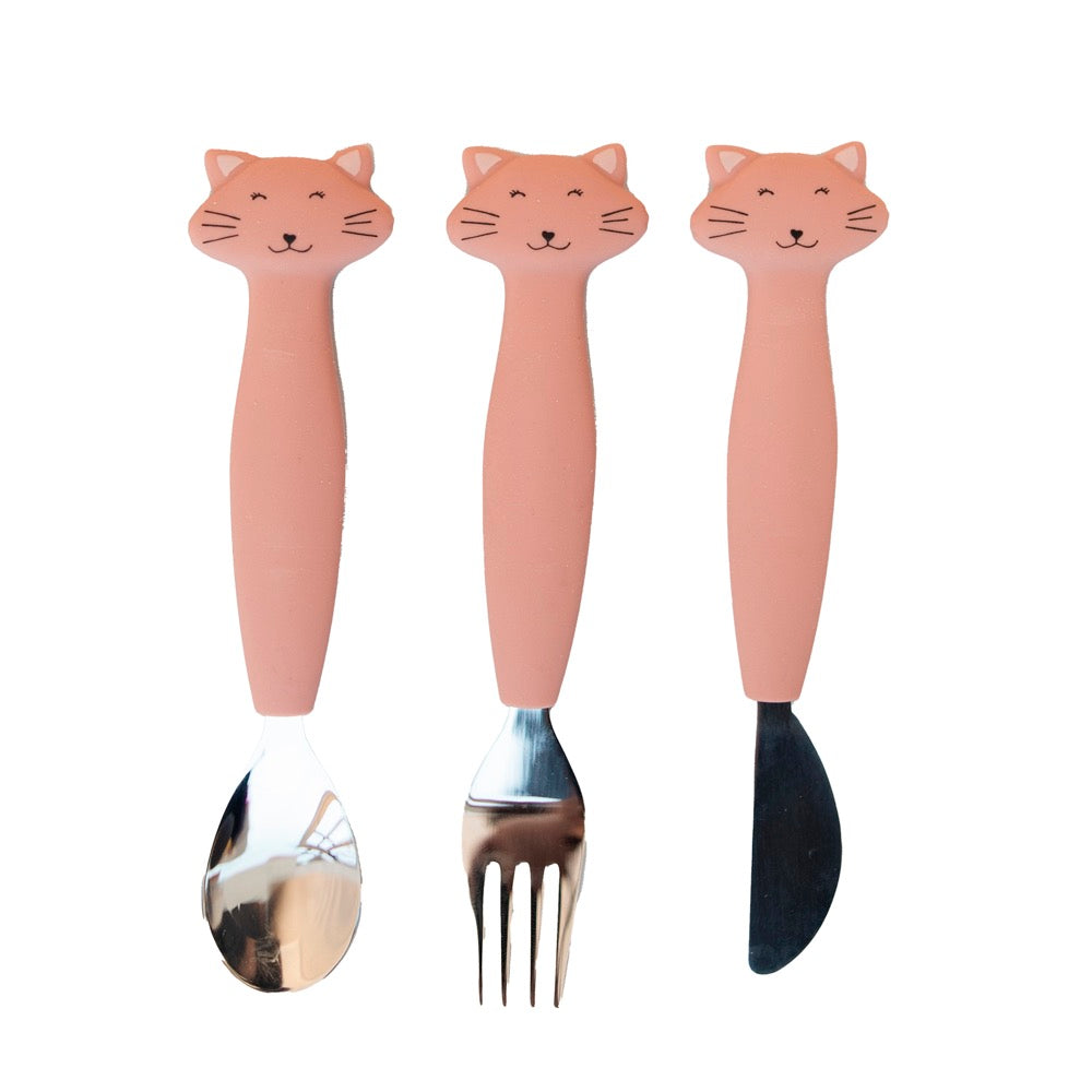 3-piece silicone cutlery - Mrs. Cat - cutlery