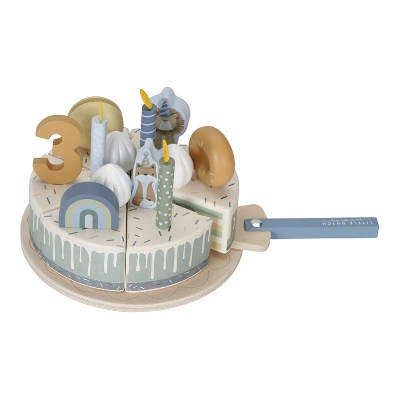 Wooden birthday cake Blue - 26 - parts Toys