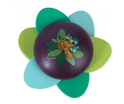 Wooden rattle with leaves and bell - Dans la Jungle - rattle