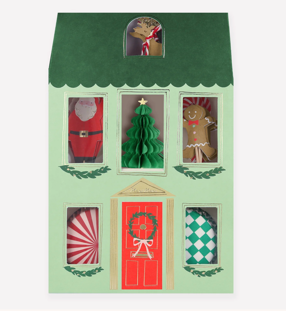 Festive house cupcake kit (x 24 toppers) - meal