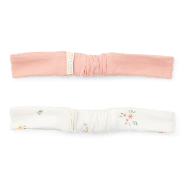 Set of 2 headbands - meadow white / pink flower (dievers