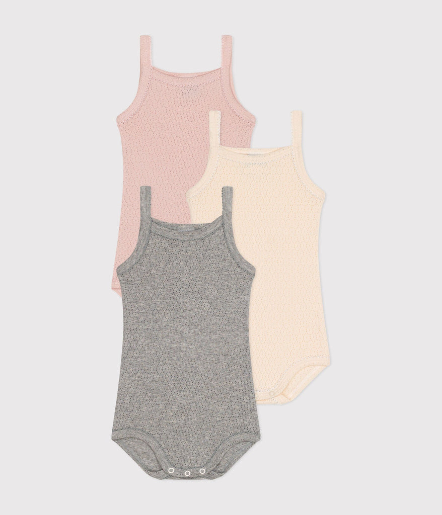 Set of 3 bodysuits with cotton straps - Clothing