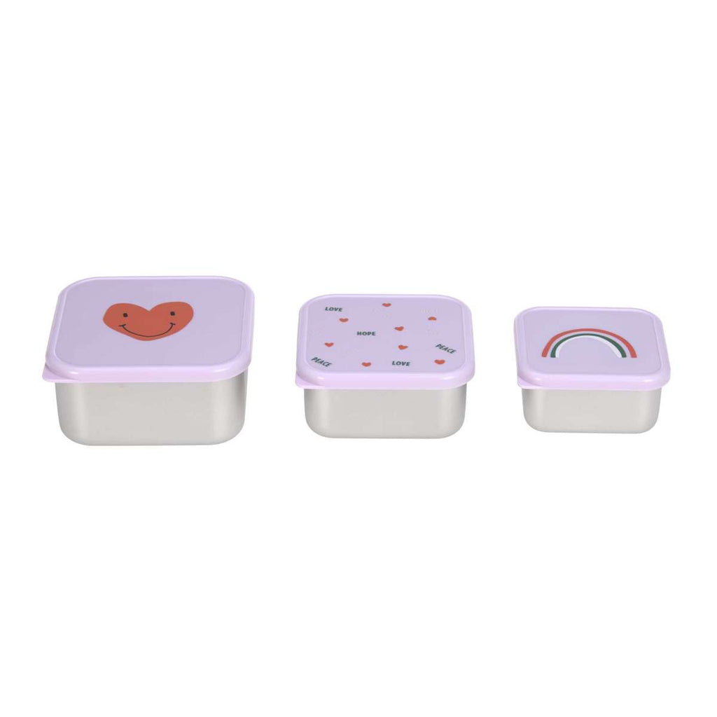 Set of 3 Happy Rascals Snack Boxes - Lavender Heart