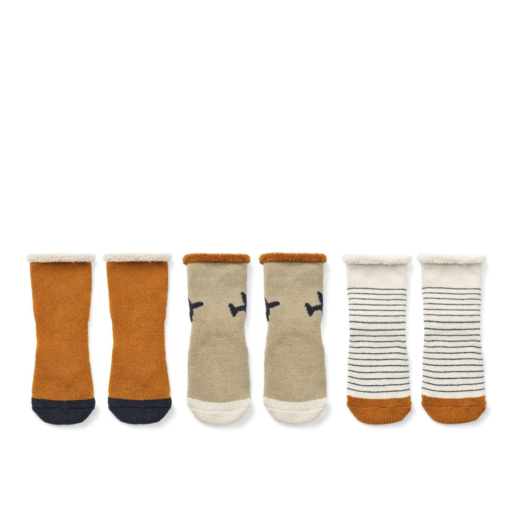Set of 3 Eloy non-slip baby socks - Flying
