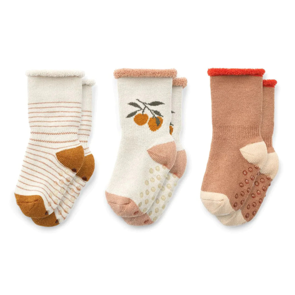 Set of 3 Eloy non-slip baby socks