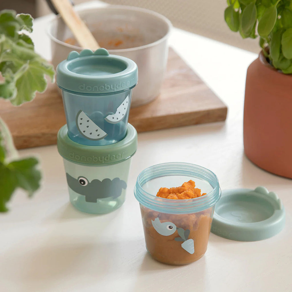 Set of 3 Preserving jars (various colors) - Baby food