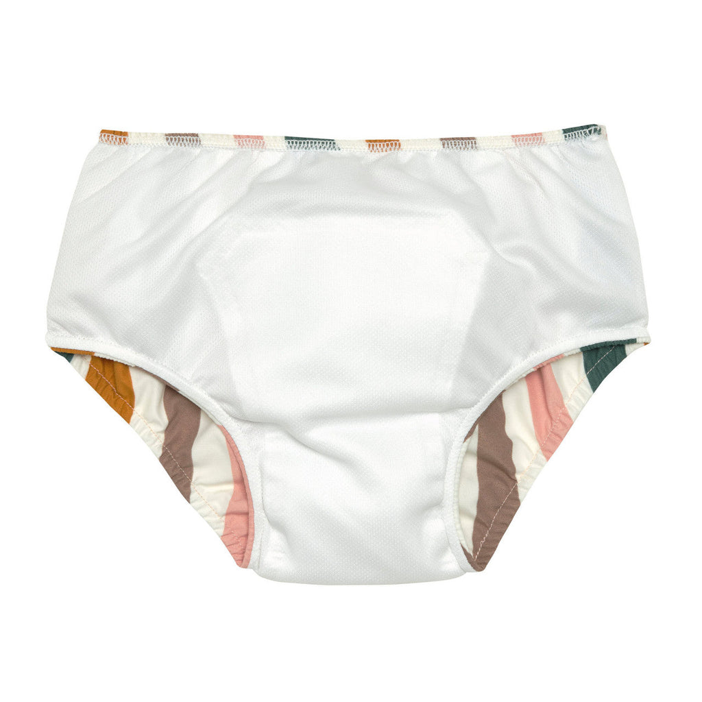 Swimsuit layer - Vagues rose blanc