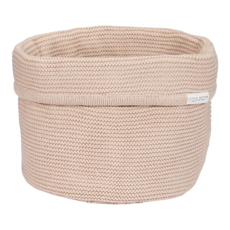 Round knitted chest of drawers basket - Beige - basket