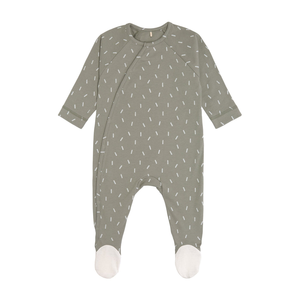 Baby pyjamas with feet - Organic cotton Petits Traits Olive - p