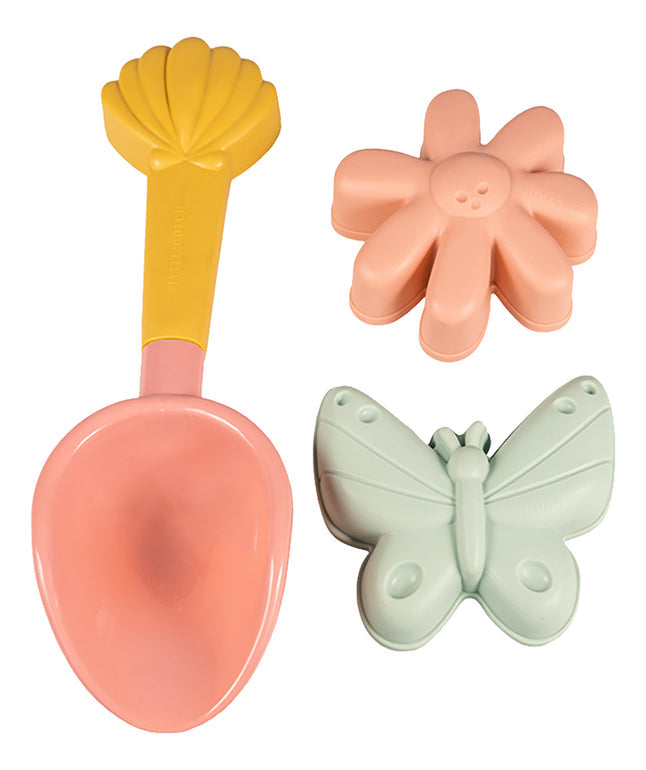 Beach set with shovel and sand molds - Flowers &