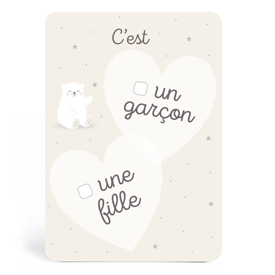 Announcement card boy or girl polar bear - Stationery