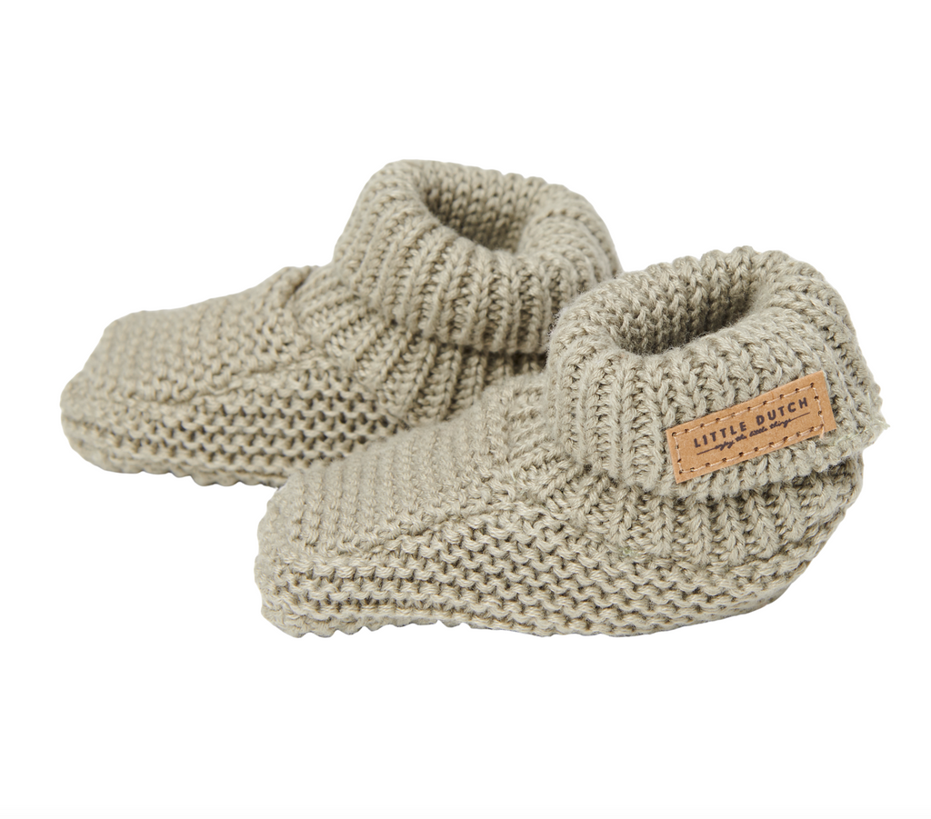 Olive baby slippers - Clothing
