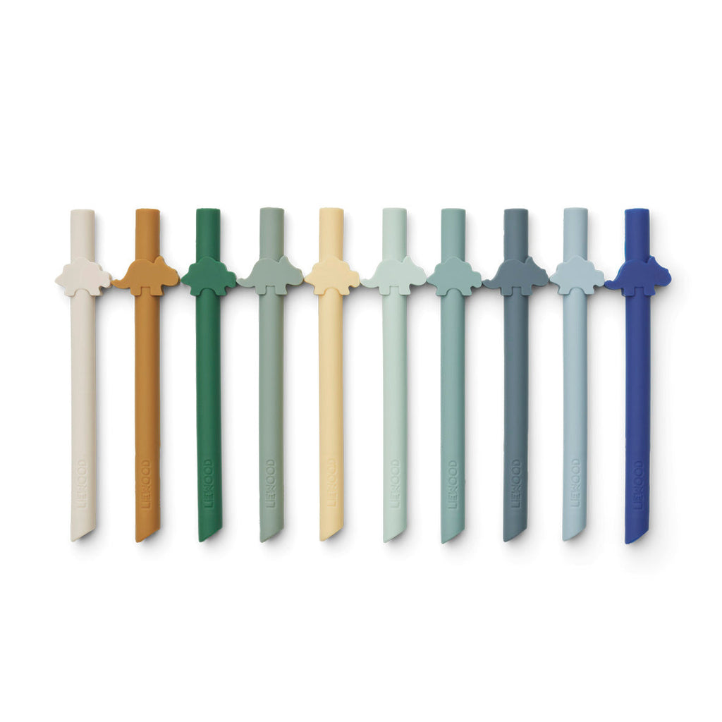Badu straws set of 10 (various colors) - Surf blue multi