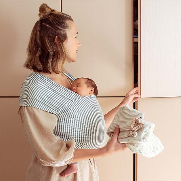 Aura Marine gestreepte draagdoek - Reizen voor baby's
