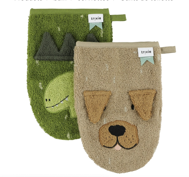 Toilethandschoen 2-pack (diverse kleuren) - Dino/Hond - handschoen