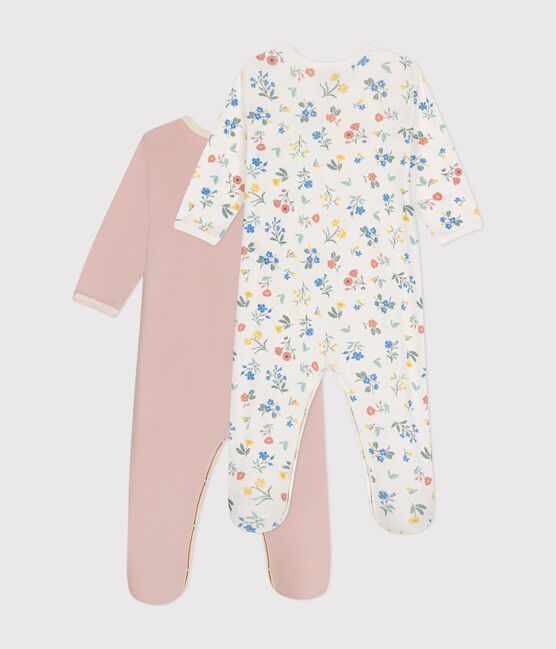 Set van 2 pyjama's - roze/bloemen (maten 3m-18m) - Pyjama's