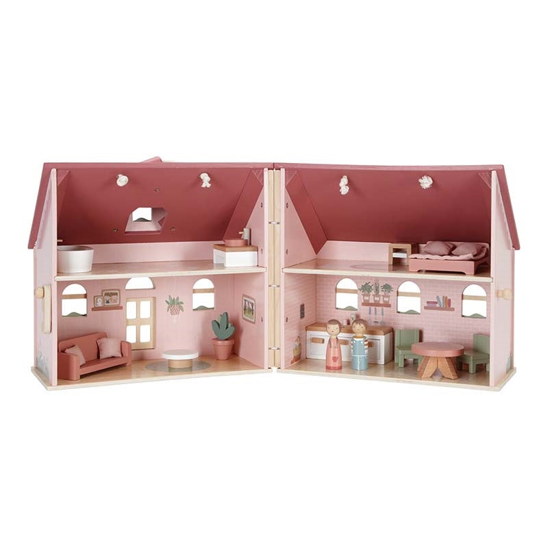 Maison de poupée en bois portable - Toys