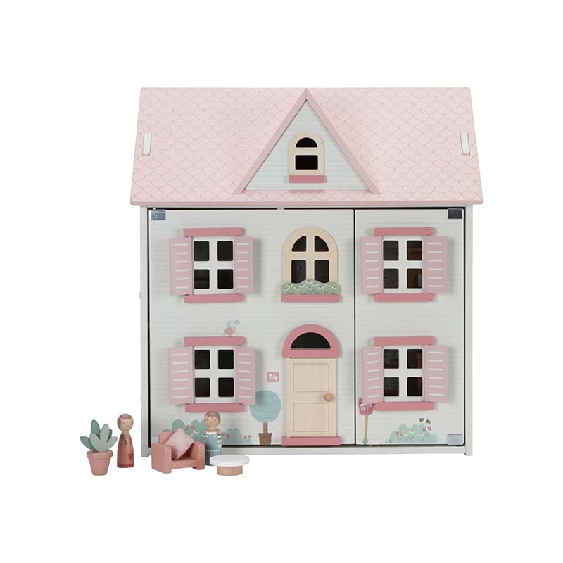 Roze houten poppenhuis - Speelgoed