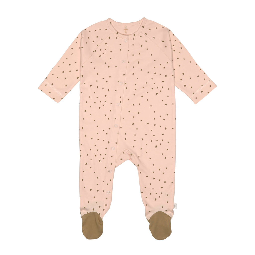 Babypyjama met voetjes - Biologisch Katoen Poederroze - p