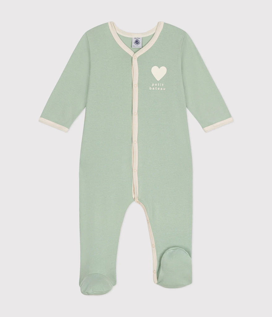 Pyjama bébé coton vert herbier - Pyjama