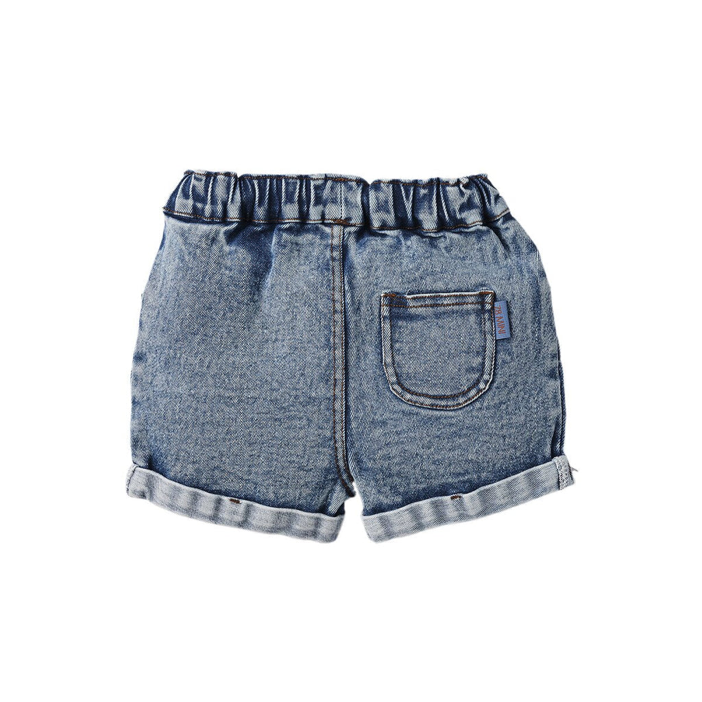Moises denim shorts - Hemelsblauw (maten 80-98) - Broek