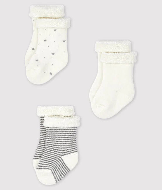 Trio van gebreide babysokjes - sokken
