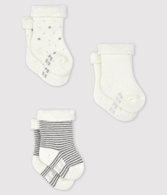 Trio van gebreide babysokjes - sokken