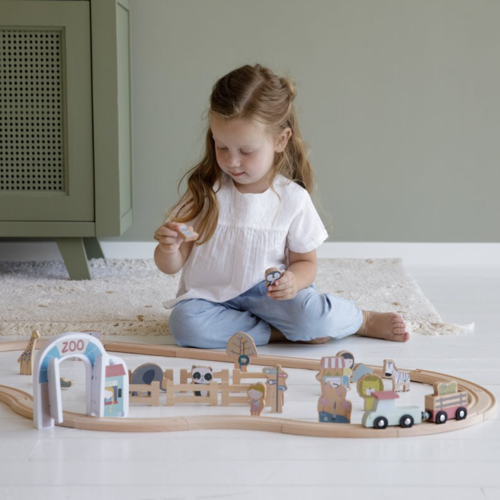 Dierentuinblokken voor de treinbaan - Speelgoed