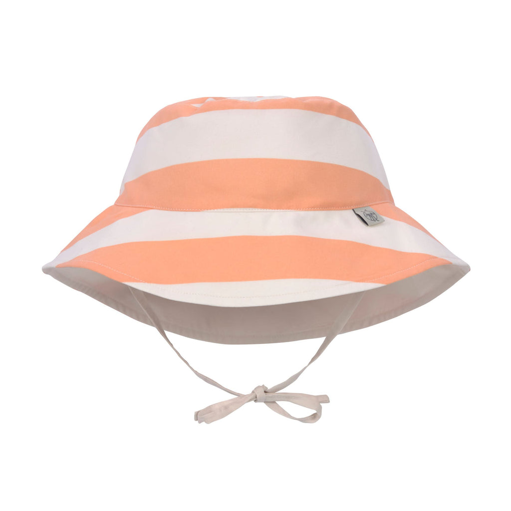 Off-white gestreepte perzik hoed (verschillende maten) - UV-bescherming
