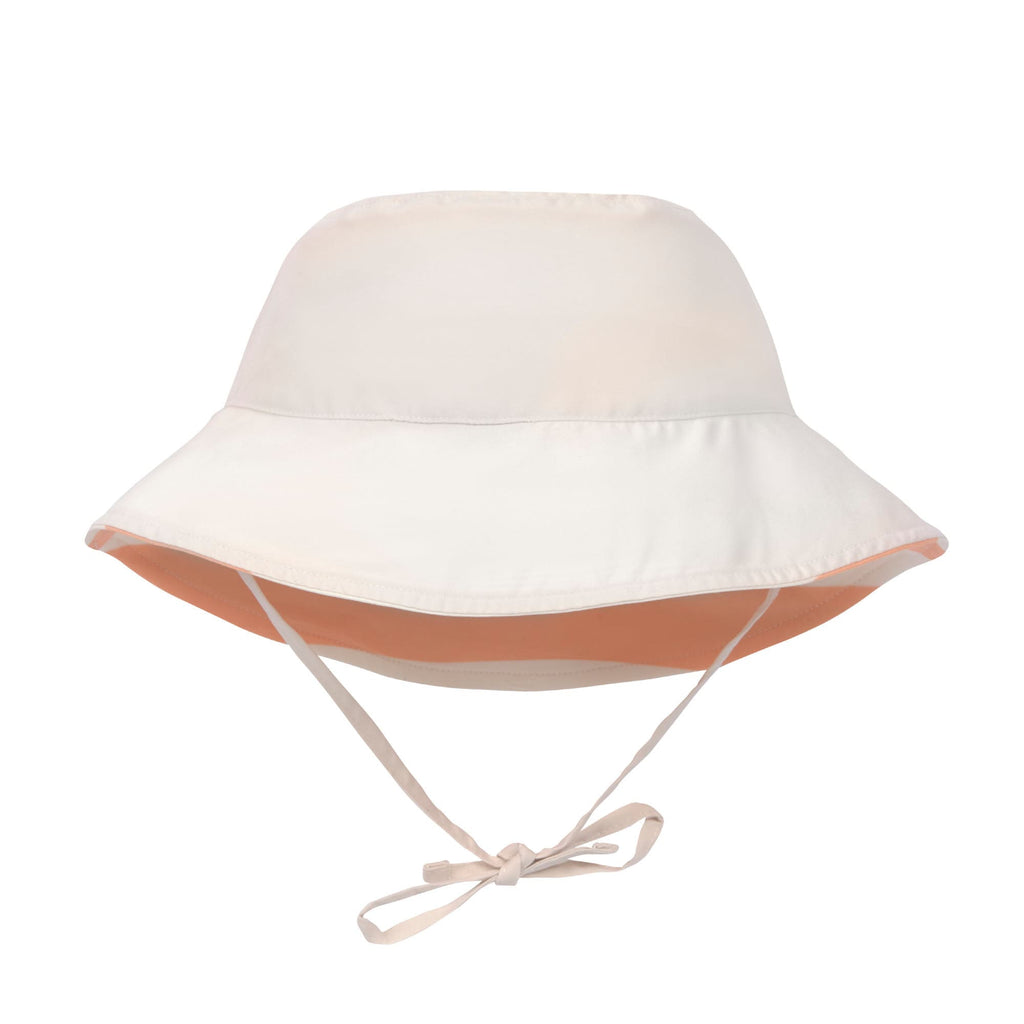 Off-white gestreepte perzik hoed (verschillende maten) - UV-bescherming