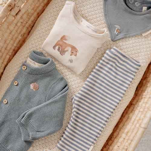Pantalon - Bleu - Forest Friends - Rayure
