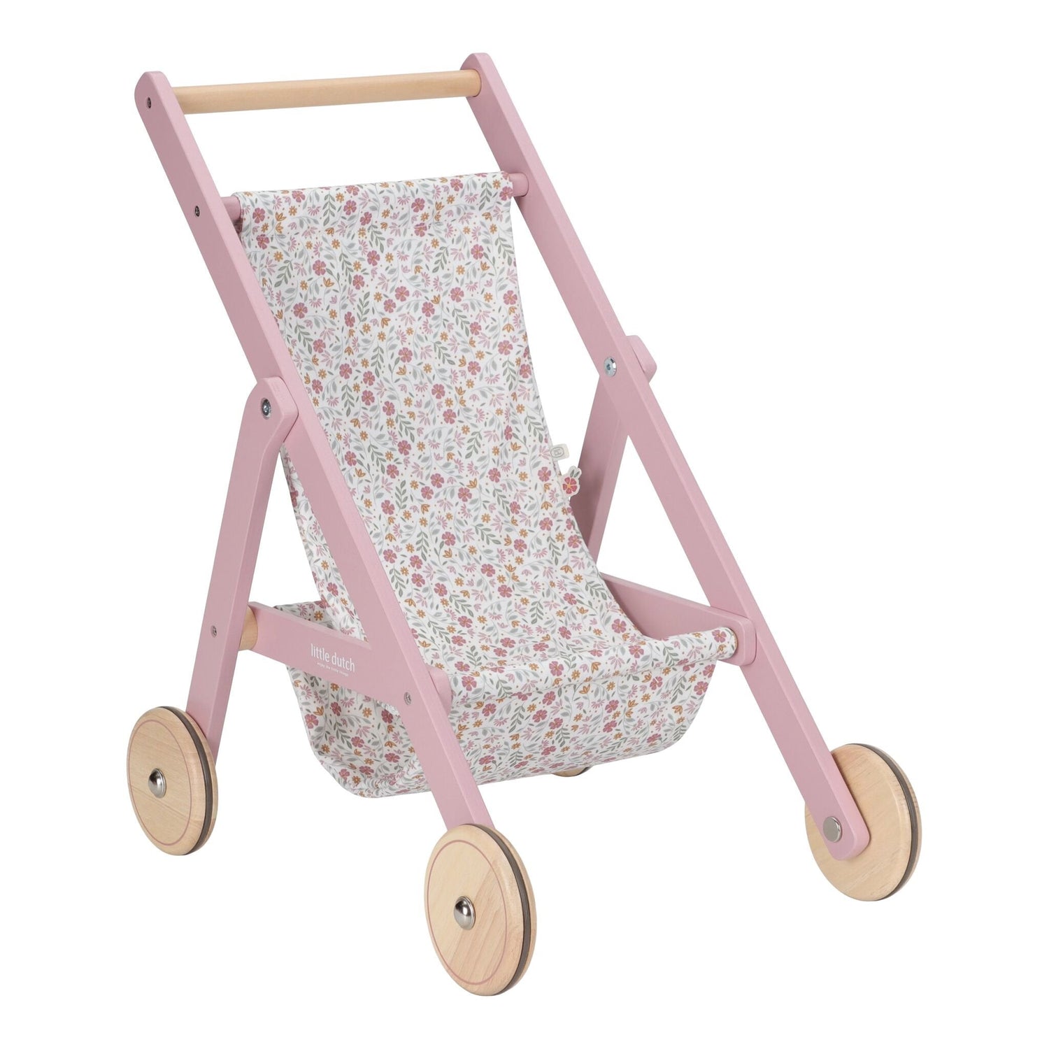 Holz-Kinderwagen für Puppen – Rosa – Essentials