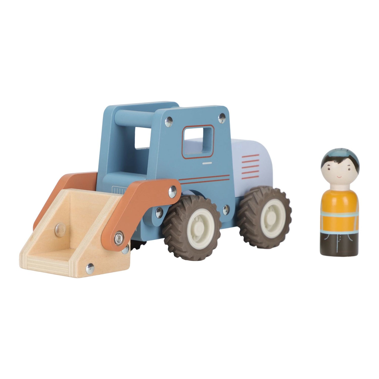 Bulldozer en bois – Bleu
