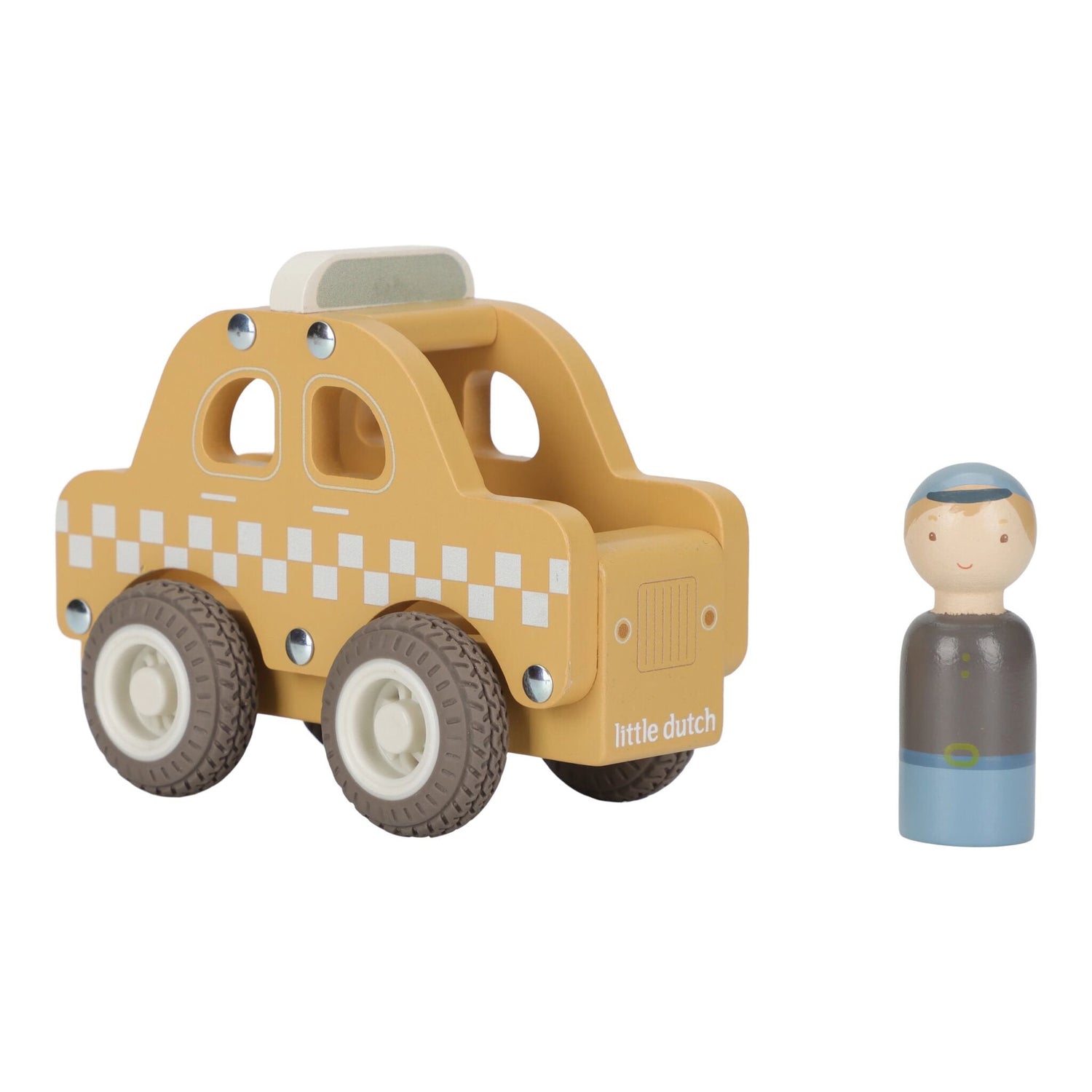 Taxi en bois – Jaune