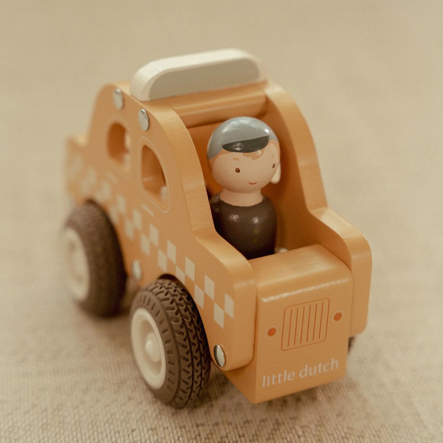 Taxi en bois – Jaune