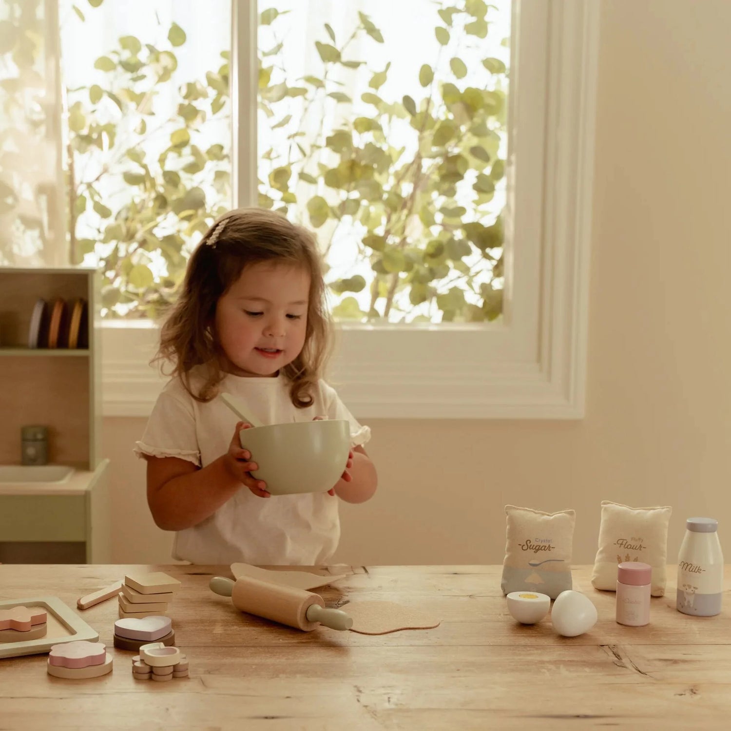 Back-Set aus Holz – Mehrfarbig