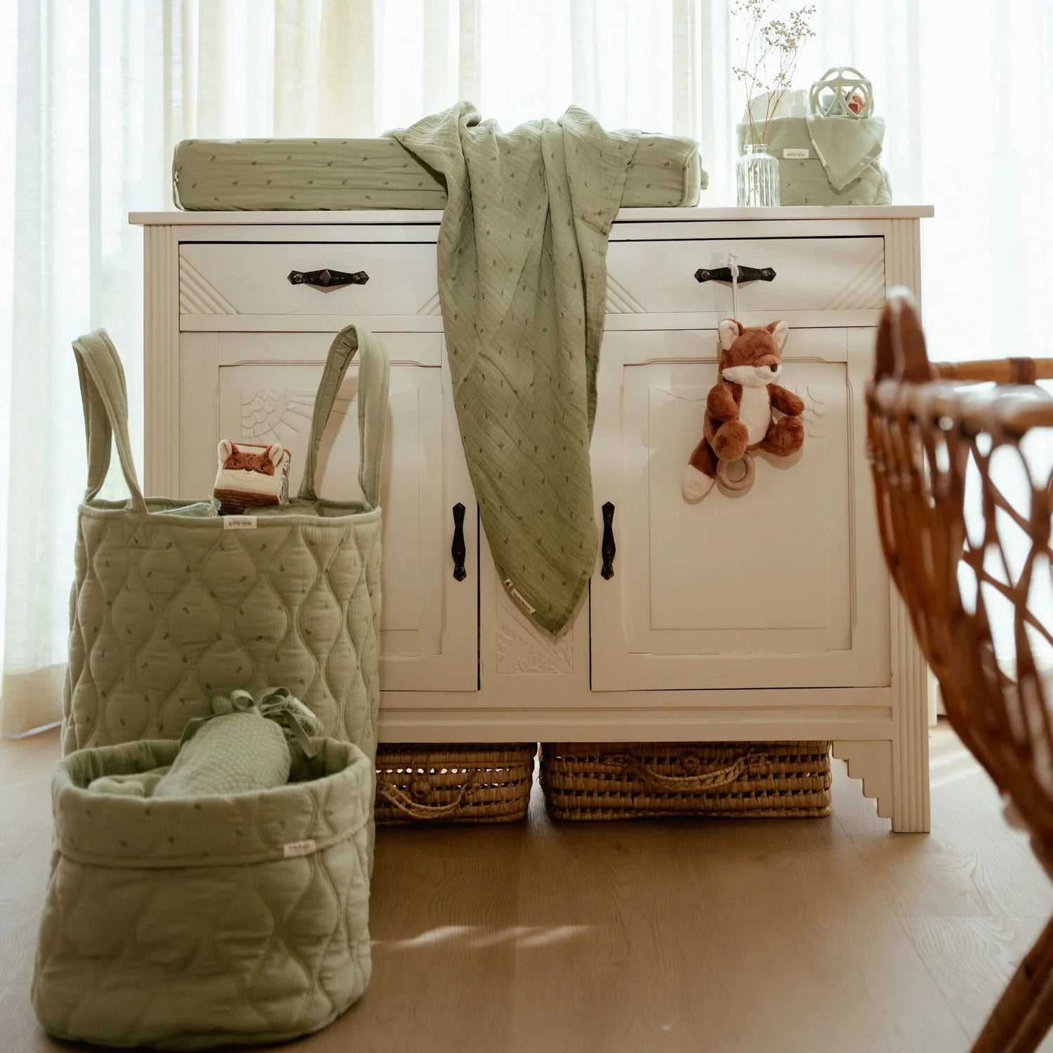 Grand panier de rangement - Vert - Essentials