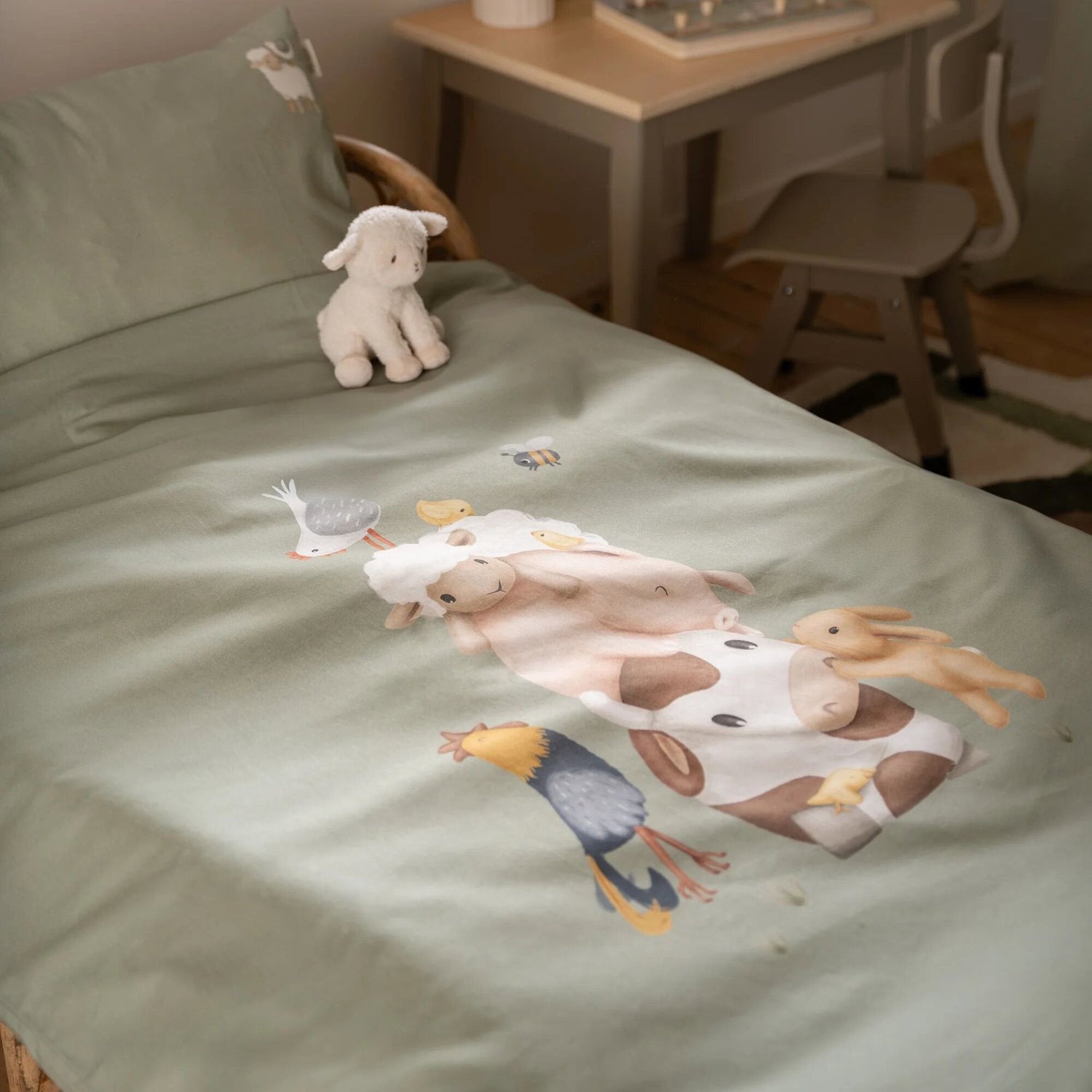 Housse de couette pour lit - Vert - Little Farm liste 