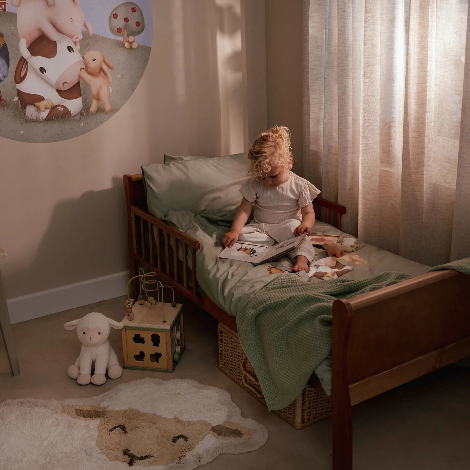Housse de couette pour lit - Vert - Little Farm liste 
