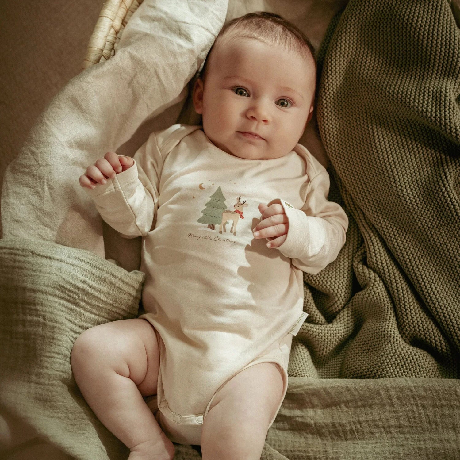 Lot de 2 bodies de Noël à manches longues - Beige