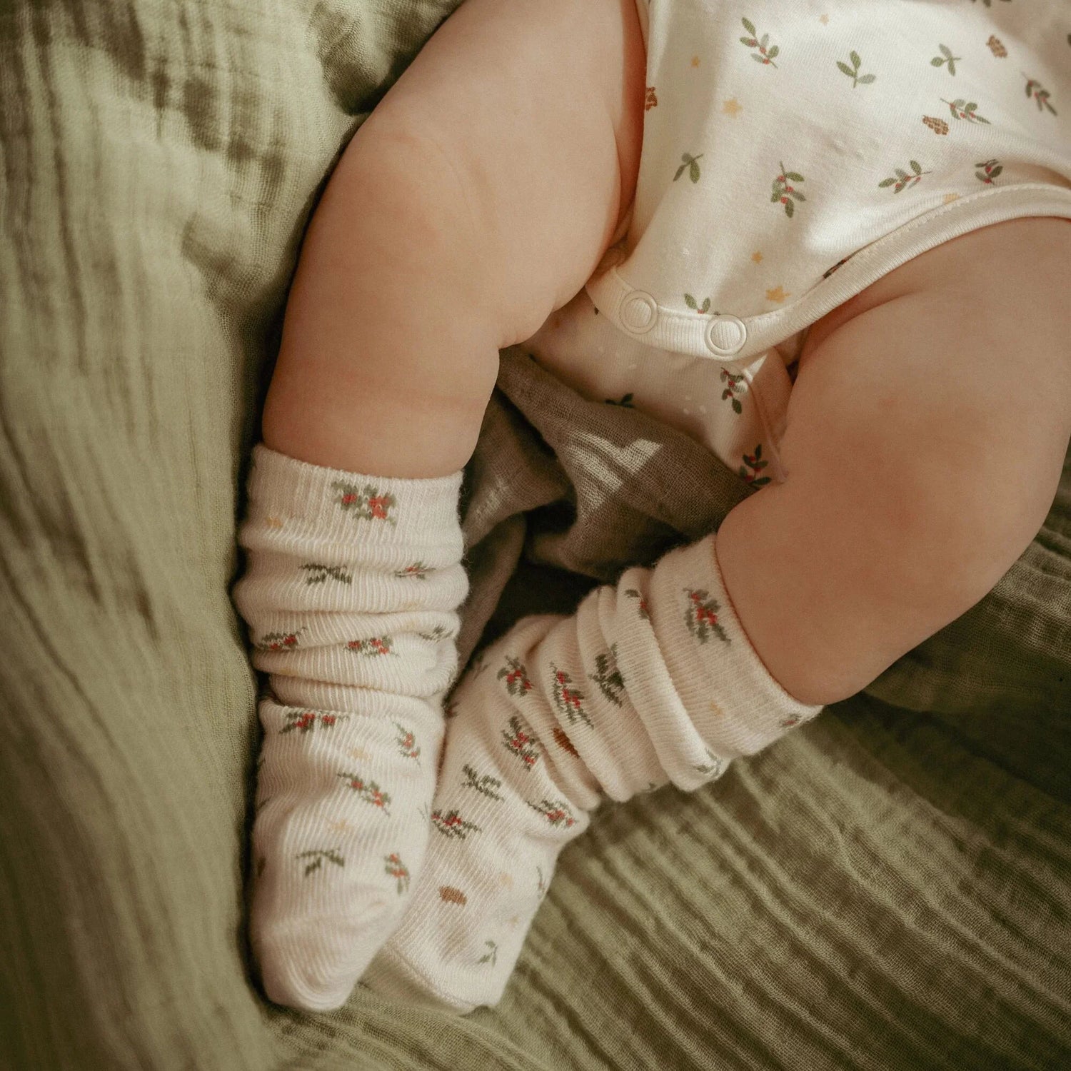 Lot de 3 chaussettes de Noël – Beige