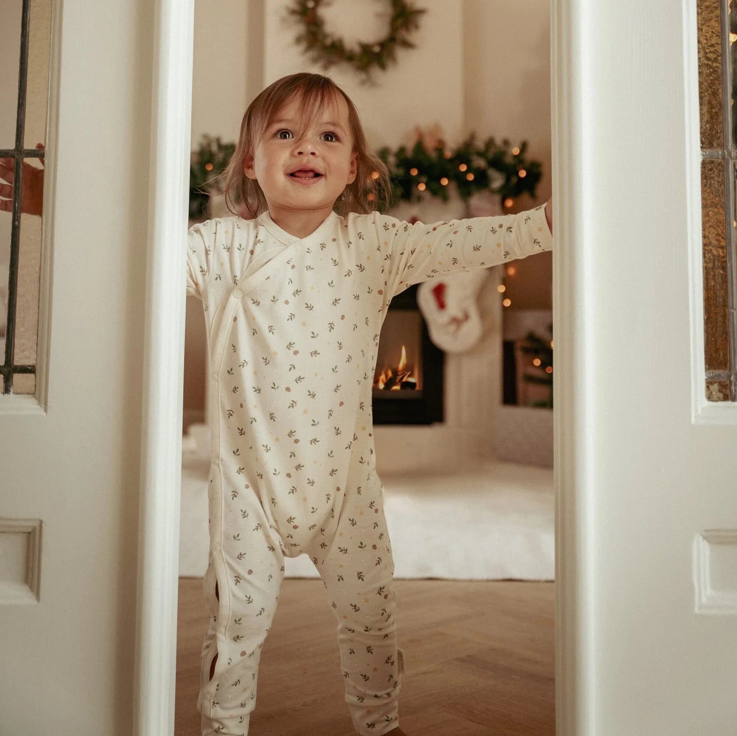 Pyjama de Noël une pièce – Beige 74/80