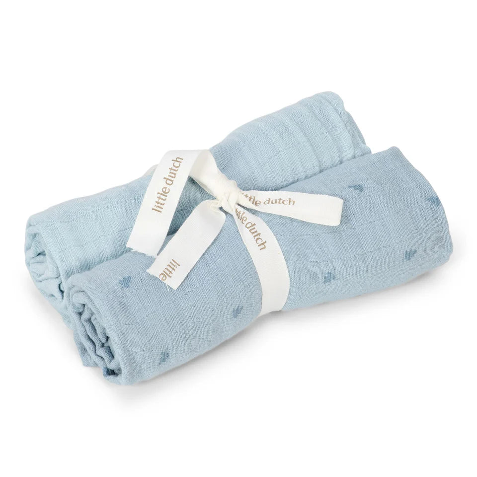Lange emmaillotage bébé - 70x70cm - Bleu - Essentials